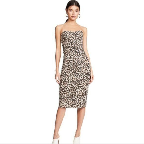 Veronica Beard Jeans Liza Leopard Denim Dress Women Black Brown 2/ XS-0373 - Picture 1 of 11